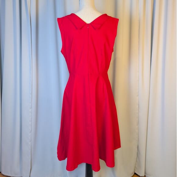 Red Fit & Flare Dress XL Vintage Inspired 50s Pinup Rockabilly - Picture 15 of 16